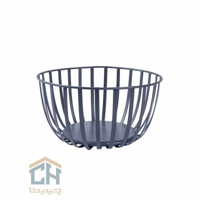 سبد گرد چوب و فلز طوسی طرح ALYSSA مدل 1-10702