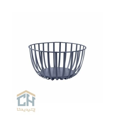 سبد گرد چوب و فلز طوسی طرح ALYSSA مدل 1-10802