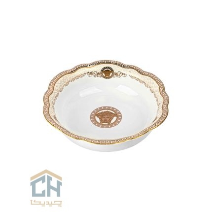 آجیل خوری سرامیکی گرد گلدکیش طرح Versace مدل GK791812