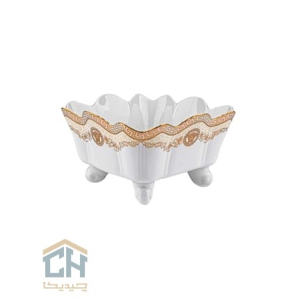 میوه خوری سرامیکی مربع گلدکیش طرح Versace مدل GK791822