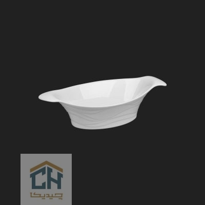 سالاد خوری سرامیکی بیضی بزرگ گلدکیش طرح Wave مدل G103834 (1)