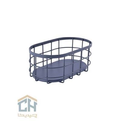 سبد بیضی چوب و فلز طوسی طرح ALYSSA مدل 1-10401