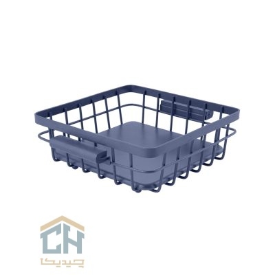 سبد مربع چوب و فلز طوسی طرح ALYSSA مدل 1-10104