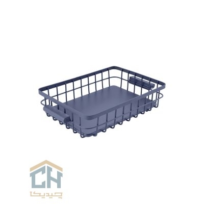 سبد مستطیل چوب و فلز طوسی طرح ALYSSA مدل 1-10101