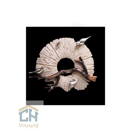 تابلو مربع گلدکیش طرح پرنده نقره ای مدل 2-3240