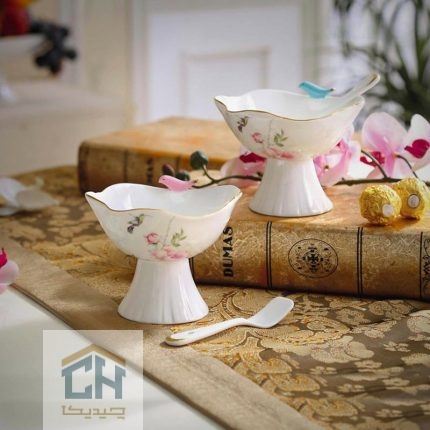 بستنی خوری سرامیکی گلدکیش ست 6 تایی طرح Noble مدل GK696164