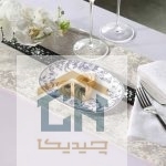 پیش دستی چینی بیضی گلدکیش ست 6 تایی طرح LOTUS مدل GK701104-1 (1)