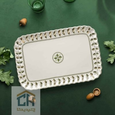 دیس مستطیل چینی بزرگ گلدکیش طرح ROYSA مدل GK701132-2
