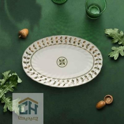 دیس بیضی چینی کوچک گلدکیش طرح ROYSA مدل GK701141-2