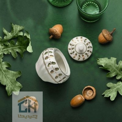 قندان چینی گلدکیش طرح ROYSA مدل GK701107-2