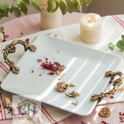 دیس چینی مربع دسته پیوتر مدل 98