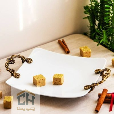 دیس چینی مربع دسته پیوتر مدل 99