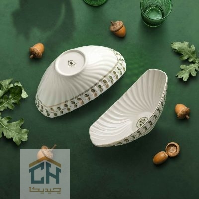 میوه خوری چینی بیضی گلدکیش طرح ROYSA مدل GK701105-2