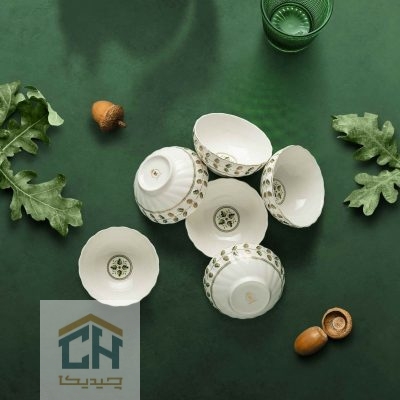 پیاله چینی گرد گلدکیش ست 6 تایی طرح ROYSA مدل GK701137-2