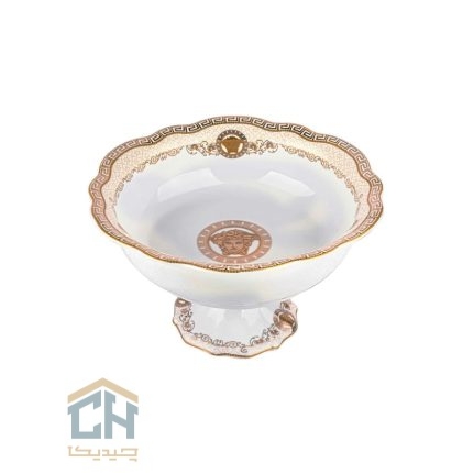 میوه خوری سرامیکی گرد گلدکیش طرح Versace مدل GK791814