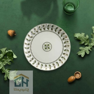 پیش دستی چینی گرد گلدکیش ست 6 تایی طرح ROYSA مدل GK701138-2