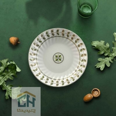 ست 6 تایی بشقاب خورشت خوری چینی گرد گلدکیش طرح ROYSA مدل GK701140-2