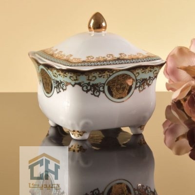 شکلات خوری چینی طرح ورساچه فیروزه ای مدل FP177