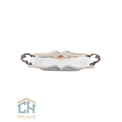 دیس سرامیکی مستطیل کوچک گلدکیش طرح Versace مدل GK625893