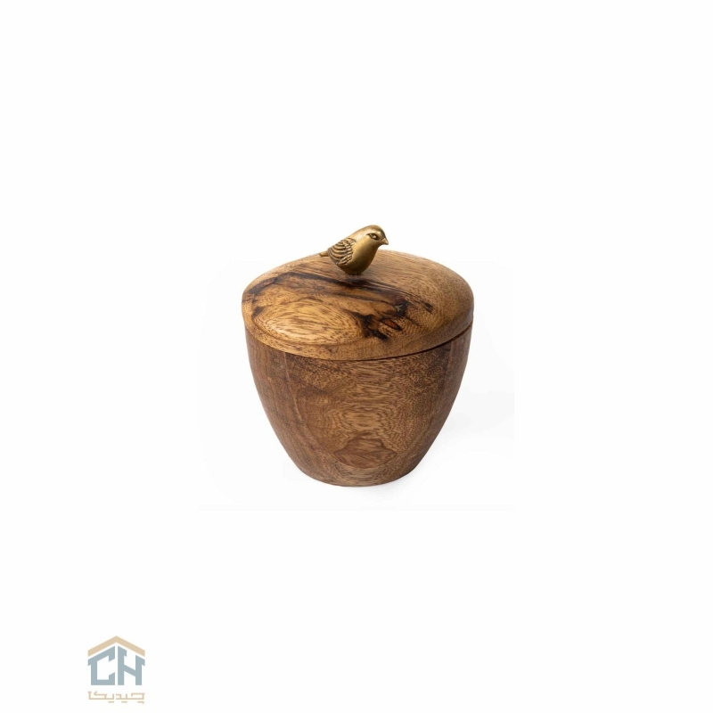 Goldkish wood and brass sugar bowl WOOD design model GK829488 قندان چوب و برنج گلدکیش طرح WOOD مدل GK829488