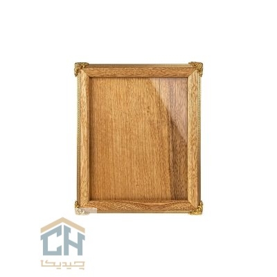 قاب عکس چوب و برنج بزرگ گلدکیش طرح WOOD مدل GK829671