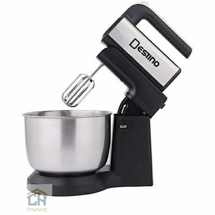 همزن کاسه دار دستینو با کاسه استیل ۳ لیتری و موتور ۳۰۰ وات مناسب کیک پزی (3)