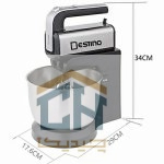 همزن کاسه دار دستینو با کاسه استیل ۳ لیتری و موتور ۳۰۰ وات مناسب کیک پزی (4)