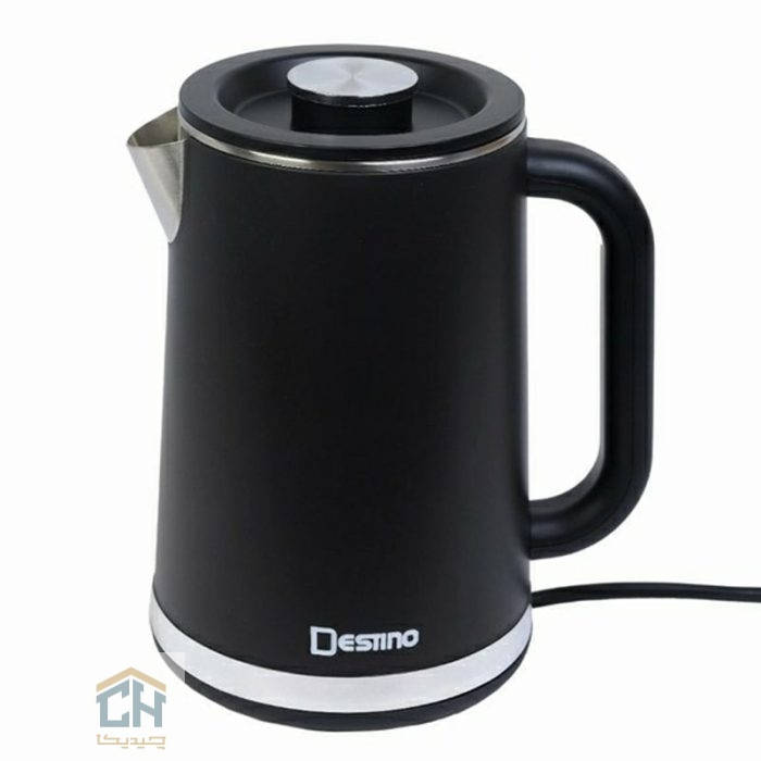 چای ساز روهمی دستینو مشکی با پنل لمسی و قوری شیشه ‌ای (2)