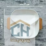 اردو خوری سرامیکی دسته چوبی 4 قسمتی سفید مناسب سرو صبحانه و تنقلات (2)