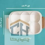 اردو خوری سرامیکی مستطیل ۶ خانه سفید مخصوص سس و مزه (2)