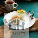 دیس گرد بزرگ دسته پیوتر با طراحی کلاسیک برای سرو میوه (1)