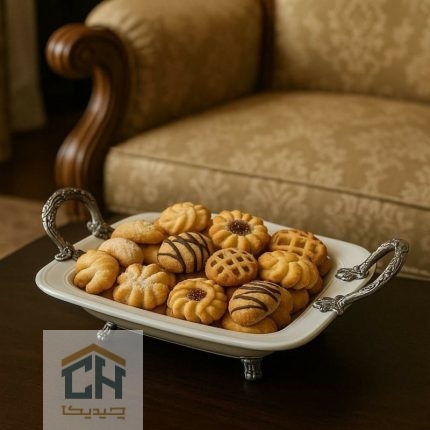 شیرینی خوری مربع دسته پیوتر برای چیدمان کوکی و بیسکویت