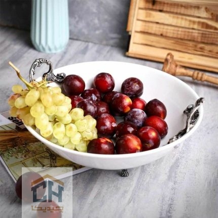 میوه خوری چینی دسته پیوتر با طراحی گود برای سرو میوه