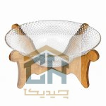 میوه خوری پایه دار چوبی با بدنه بلور تراش‌ خورده طرح پیکسل (1)