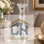 شمعدان کریستال مدل 7041 در چیدمان رومیزی دکوراتیو