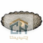 نمای بالای کشکول بلوری دودی با لبه موج دار