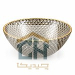 نمای یک عدد از پیاله بلور 6 تایی مدل 5290 با لبه طلایی