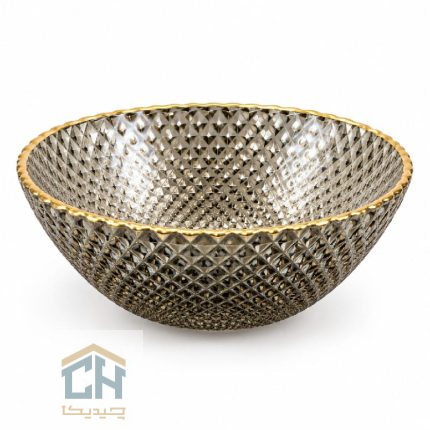 نمای یک عدد از پیاله بلور 6 تایی مدل 5290 با لبه طلایی