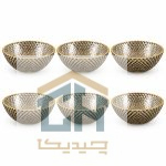 ست شش عددی پیاله بلور دودی طرح پیکسل مدل 5290