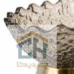 جزئیات لبه موج دار و بافت یخی کشکول بلوری