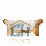 آجیل خوری پایه دار چوبی با بدنه بلور تراش‌ خورده طرح پیکسل (2)