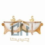 اردو خوری بلور پایه چوبی با طراحی دو تایی و طرح پیکسل (1)