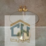 شکلات خوری طلایی با طرح پیکسل و مجسمه قو (2)