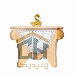 شکلات خوری درب دار چوبی با بدنه بلور طرح پیکسل و دستگیره قو (1)
