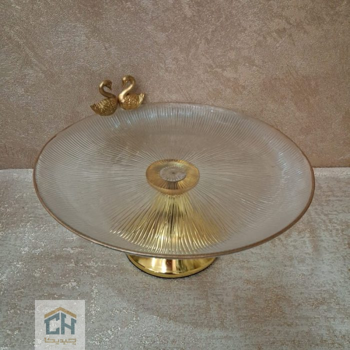 شیرینی خوری بلور متوسط پایه فلزی طرح سولو مدل 312 - تصویر 2