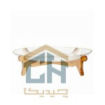 شیرینی خوری پایه دار چوبی متوسط با بلور طرح پیکسل (2)