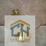 شیرینی خوری بلور کوچک با پایه طلایی و طرح پیکسل (1)