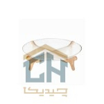شیرینی خوری پایه دار چوبی کوچک با بلور طرح پیکسل (1)