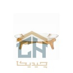 شیرینی خوری پایه دار چوبی کوچک با بلور طرح پیکسل (2)