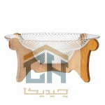 میوه خوری پایه دار چوبی با بدنه بلور تراش‌ خورده طرح پیکسل (2)